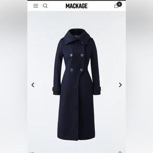 Mackage ELODIE double face wool tailored coat - Navy - S P